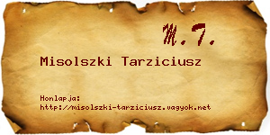 Misolszki Tarziciusz névjegykártya